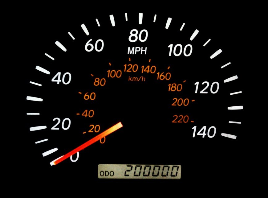 Photo of odometer at 200,000 miles