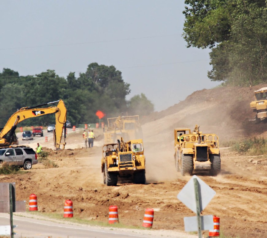Large earth moving equipment at work.