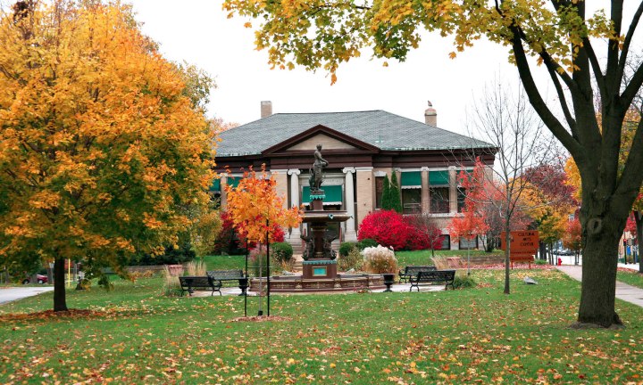 Fall colors at the Cultural Arts Center in Whitewater, Wisconsin