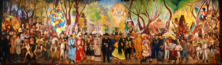 Sueño de una Tarde Dominical en la Alameda Central by Diego Rivera, 1947 (Click image for larger size.)